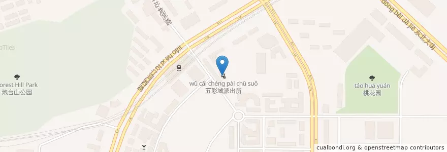 Mapa de ubicacion de 五彩城派出所 en 中国, 辽宁省, 大连市, 金州区, 马桥子街道.