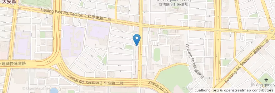 Mapa de ubicacion de 全國素食 en 臺灣, 新北市, 臺北市, 大安區.