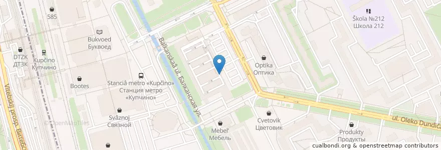 Mapa de ubicacion de Сбербанк en Russia, Northwestern Federal District, Leningrad Oblast, Saint Petersburg, Фрунзенский Район, Балканский Округ.