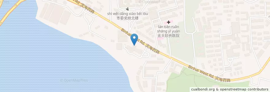 Mapa de ubicacion de 市委党校南楼 en China, Liaoning, 大连市, 西岗区, 八一路街道.