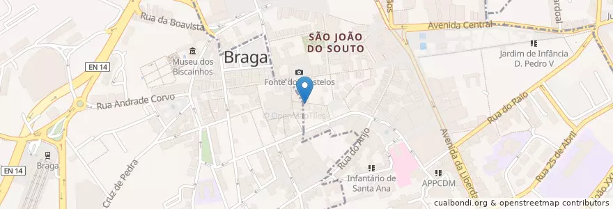 Mapa de ubicacion de Caldo Entornado en پرتغال, Norte, Braga, Cávado, Braga, São José De São Lázaro E São João Do Souto.