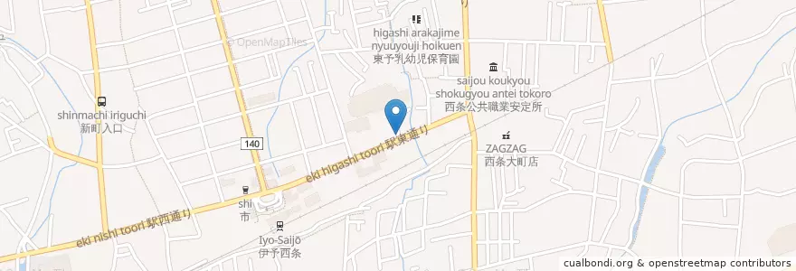 Mapa de ubicacion de ハート調剤薬局 en 日本, 愛媛県, 西条市.