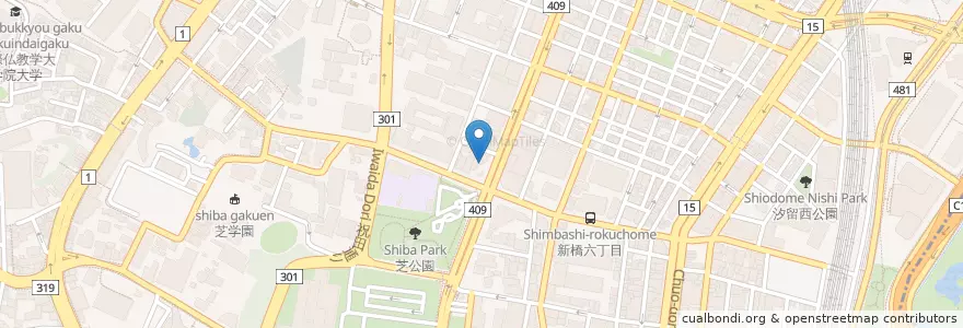 Mapa de ubicacion de Excelsior Cafe en 日本, 东京都/東京都, 港區.