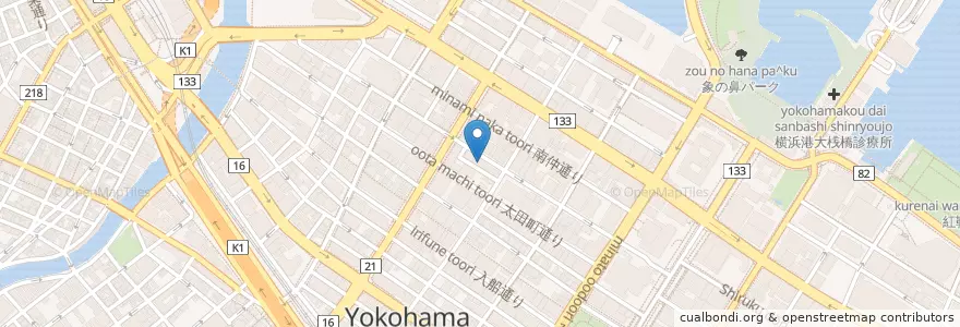 Mapa de ubicacion de 別亭 空海 en Япония, Канагава, Йокогама, Нака.