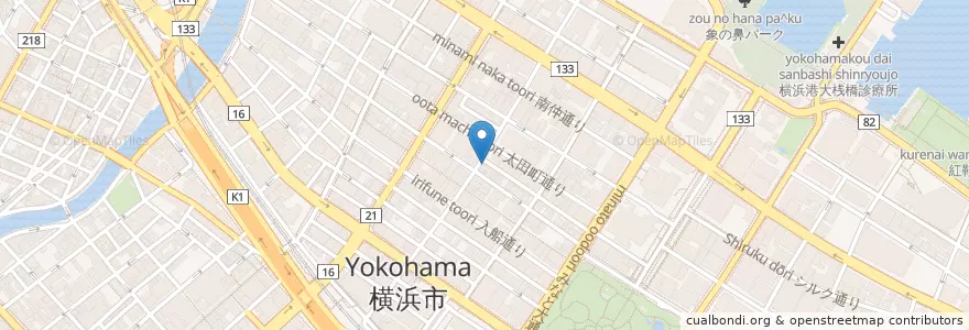 Mapa de ubicacion de ばりかた屋 en 일본, 가나가와현, 요코하마시, 中区.