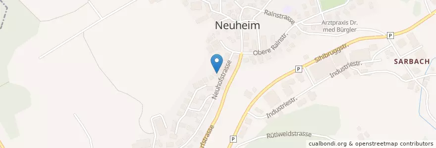 Mapa de ubicacion de Postagentur 6345 Neuheim en スイス, Zug, Neuheim.