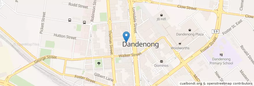 Mapa de ubicacion de Chemist Warehouse en 澳大利亚, 维多利亚州, City Of Greater Dandenong.