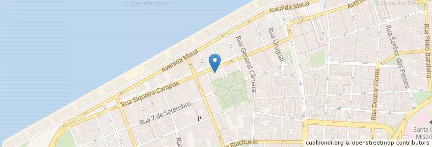 Mapa de ubicacion de Núcleo de Documentação e Pesquisa en 브라질, 남부지방, 히우그란지두술, Região Metropolitana De Porto Alegre, Região Geográfica Intermediária De Porto Alegre, Região Geográfica Imediata De Porto Alegre, 포르투알레그리.
