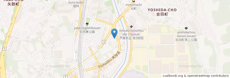 Mapa de ubicacion de 善了寺 en Japan, Präfektur Kanagawa, Yokohama, 戸塚区.