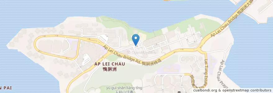 Mapa de ubicacion de 鴨脷洲大街 Ap Lei Chau (Main Street) en 中国, 广东省, 香港 Hong Kong, 香港島 Hong Kong Island, 新界 New Territories, 南區 Southern District.