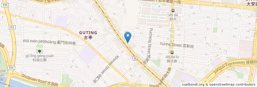 Mapa de ubicacion de 古拉爵 en 臺灣, 新北市, 臺北市, 中正區.
