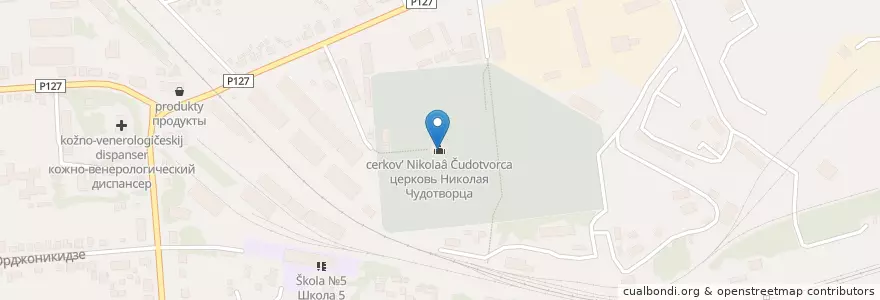 Mapa de ubicacion de Никольская церковь en Russland, Föderationskreis Zentralrussland, Oblast Rjasan, Городской Округ Скопин, Скопинский Район.