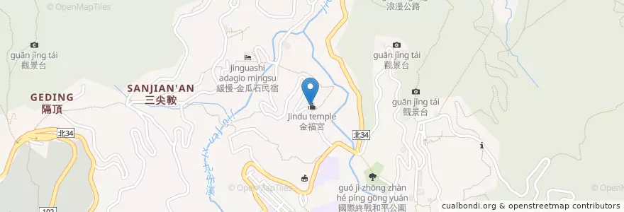 Mapa de ubicacion de 金福宮 en Taiwán, Nuevo Taipéi, 瑞芳區.