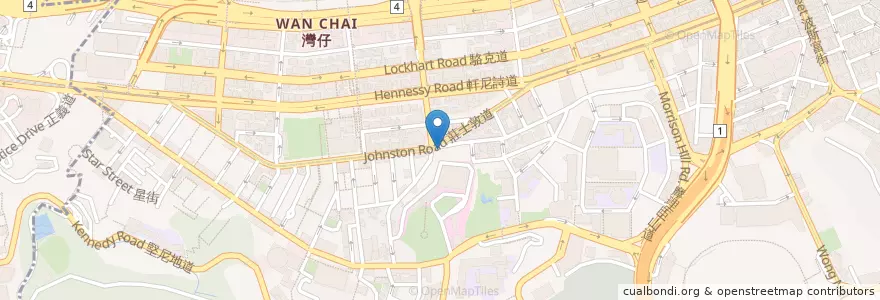 Mapa de ubicacion de 愛家健康素食 Loving Hut en China, Guangdong, Hong Kong, Pulau Hong Kong, Wilayah Baru, 灣仔區 Wan Chai District.