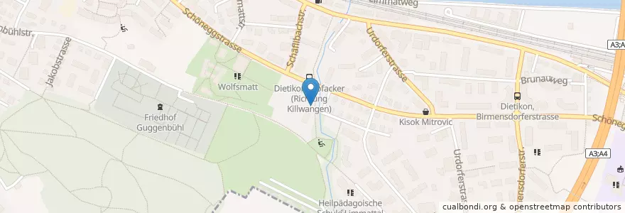 Mapa de ubicacion de Visitor Parking en سويسرا, زيورخ, Bezirk Dietikon, Dietikon.