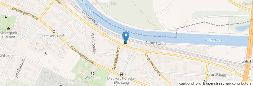 Mapa de ubicacion de Tamoil en Suíça, Zurique, Bezirk Dietikon, Dietikon.