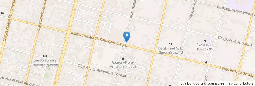 Mapa de ubicacion de Авангард en Rusia, Южный Федеральный Округ, Krai De Krasnodar, Городской Округ Краснодар.