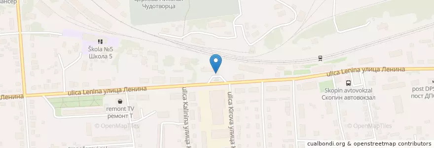 Mapa de ubicacion de СТК en روسيا, Центральный Федеральный Округ, ريازان أوبلاست, Городской Округ Скопин, Скопинский Район.