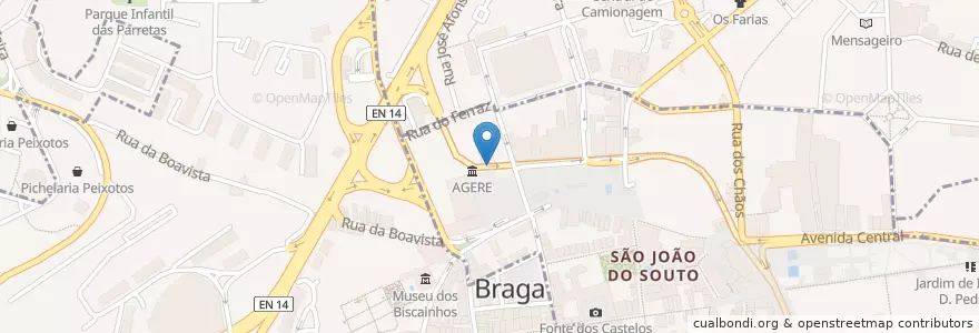 Mapa de ubicacion de Mercado das Tapas en البرتغال, المنطقة الشمالية (البرتغال), براغا, كافادو, براغا.