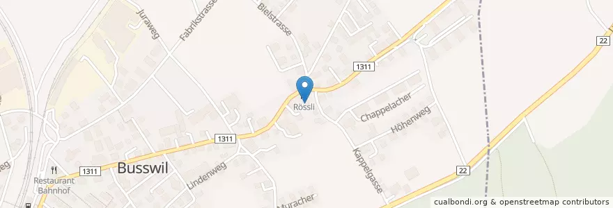 Mapa de ubicacion de Rössli en スイス, ベルン, Verwaltungsregion Seeland, Verwaltungskreis Seeland, Lyss.