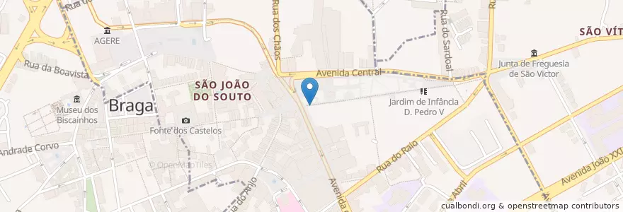 Mapa de ubicacion de Farmácia Martins en Portogallo, Nord, Braga, Cávado, Braga, São José De São Lázaro E São João Do Souto.