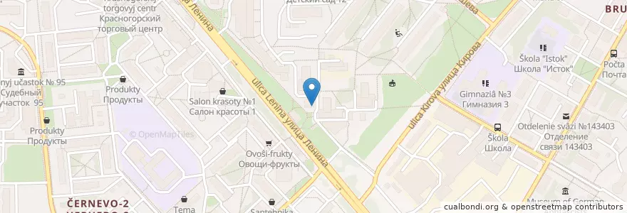 Mapa de ubicacion de Полифарм en روسيا, Центральный Федеральный Округ, محافظة موسكو, Городской Округ Красногорск.