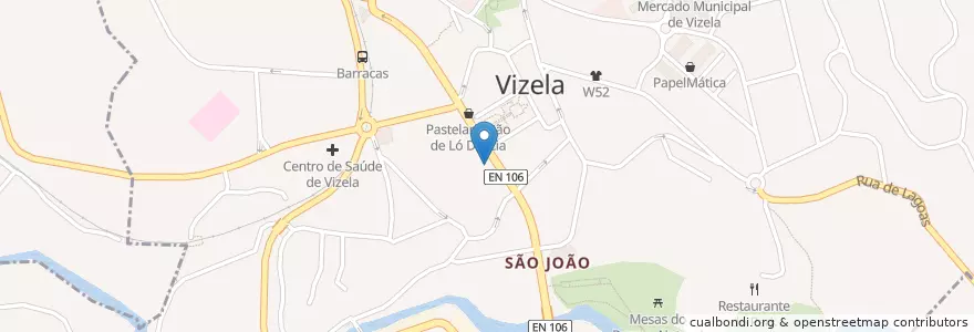 Mapa de ubicacion de Caldas de Vizela en ポルトガル, ノルテ, Braga, Ave, Vizela, Caldas De Vizela.