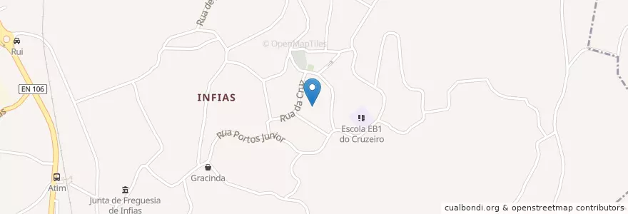 Mapa de ubicacion de Infias en Portugal, North, Ave, Braga, Vizela, Infias.