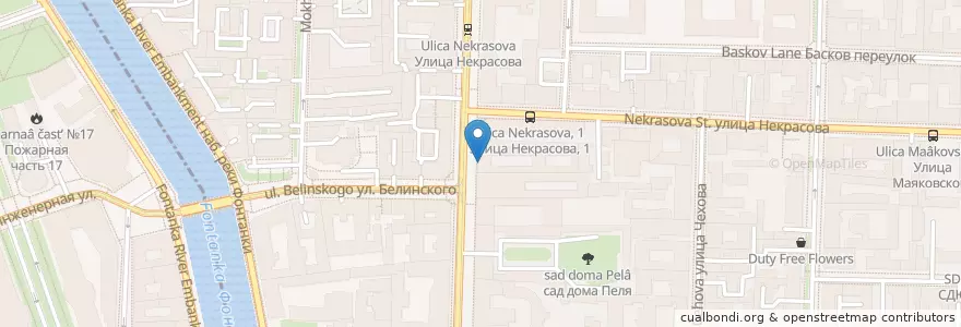 Mapa de ubicacion de Лимончелло en Russland, Föderationskreis Nordwest, Oblast Leningrad, Sankt Petersburg, Центральный Район, Литейный Округ.