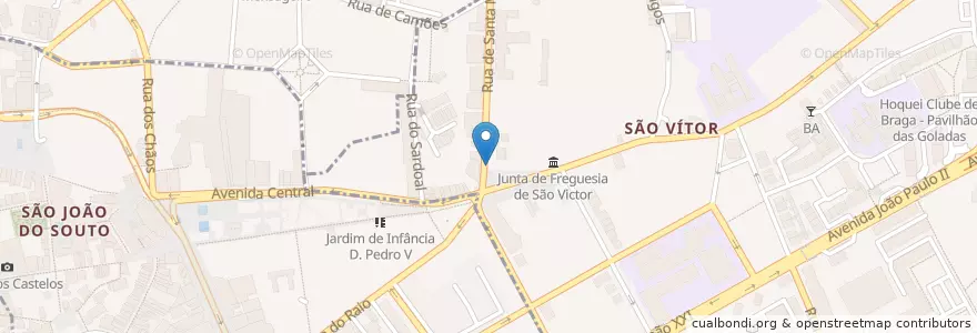 Mapa de ubicacion de Clínica de Medicina Dentária Vital Minho en البرتغال, المنطقة الشمالية (البرتغال), براغا, كافادو, براغا, São Vítor.