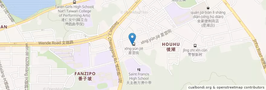 Mapa de ubicacion de 陳家牛肉麵 en 타이완, 신베이 시, 타이베이시, 네이후 구.