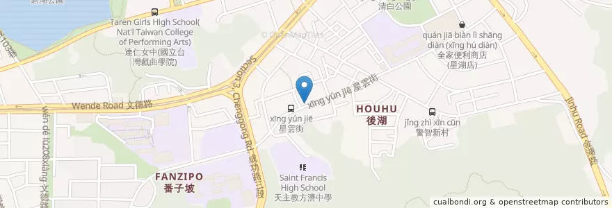 Mapa de ubicacion de 默克禮創作工坊 en 台湾, 新北市, 台北市, 内湖区.