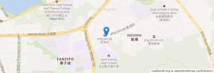 Mapa de ubicacion de 春天百合蒙特梭利語文技藝補習班 en Taiwan, 新北市, Taipei, 內湖區.
