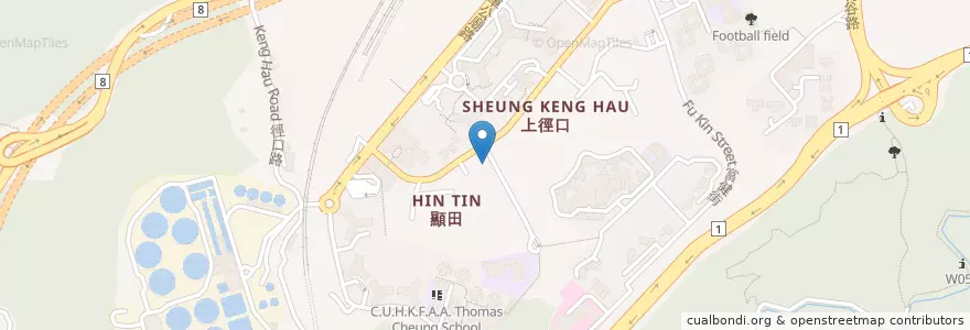 Mapa de ubicacion de 顯田街公廁 Hin Tin Street Public Toilet en China, Guangdong, Hong Kong, Wilayah Baru, 沙田區 Sha Tin District.