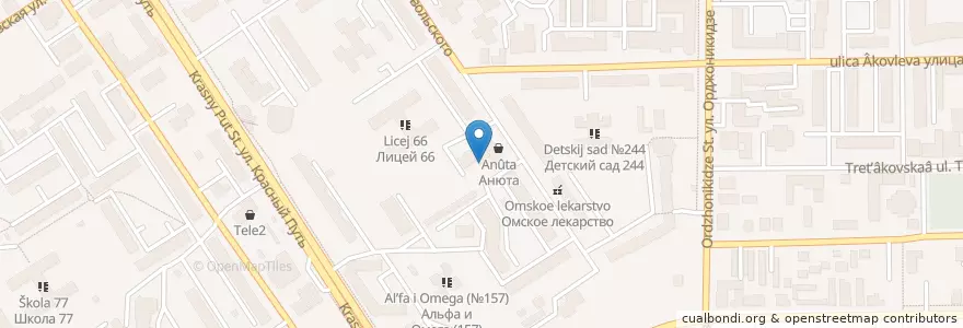 Mapa de ubicacion de ООО Живитель en ロシア, シベリア連邦管区, オムスク州, オムスク地区, オムスク管区.