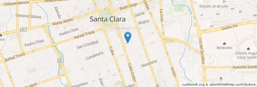 Mapa de ubicacion de Hostal - Restaurant Florida Center en Cuba, Villa Clara, Santa Clara, Ciudad De Santa Clara.