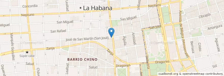 Mapa de ubicacion de Banco Metropolitano en Cuba, La Habana, Centro Habana.