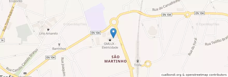 Mapa de ubicacion de Coroa Real en Portugal, Nord, Área Metropolitana Do Porto, Porto, Trofa, Bougado.