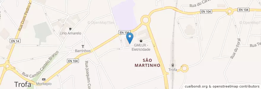 Mapa de ubicacion de D.Manuel II en Portugal, Norte, Área Metropolitana Do Porto, Porto, Trofa, Bougado.