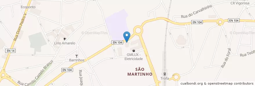 Mapa de ubicacion de Os três desejos en البرتغال, المنطقة الشمالية (البرتغال), Área Metropolitana Do Porto, بورتو, Trofa, Bougado.