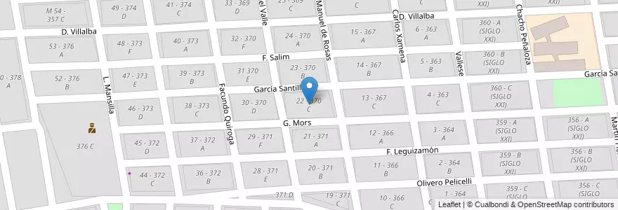 Mapa de ubicacion de 22 - 370 C en アルゼンチン, サルタ州, Capital, Municipio De Salta, Salta.