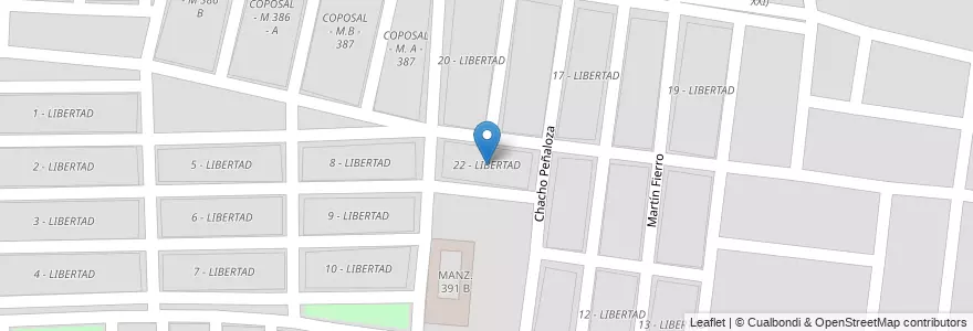 Mapa de ubicacion de 22 - LIBERTAD en 阿根廷, Salta, Capital, Municipio De Salta, Salta.