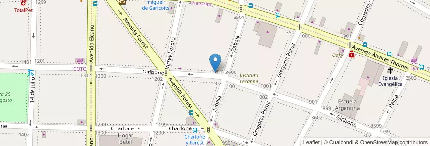 Mapa de ubicacion de 220 - Giribone en Arjantin, Ciudad Autónoma De Buenos Aires, Buenos Aires, Comuna 15.