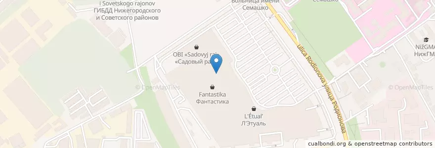Mapa de ubicacion de Шоколадница en Russie, District Fédéral De La Volga, Oblast De Nijni Novgorod, Городской Округ Нижний Новгород.