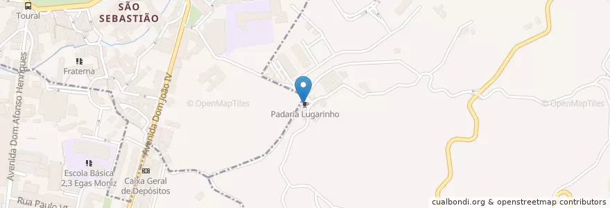 Mapa de ubicacion de Padaria Lugarinho en Portugal, North, Braga, Ave, Guimarães, Costa.