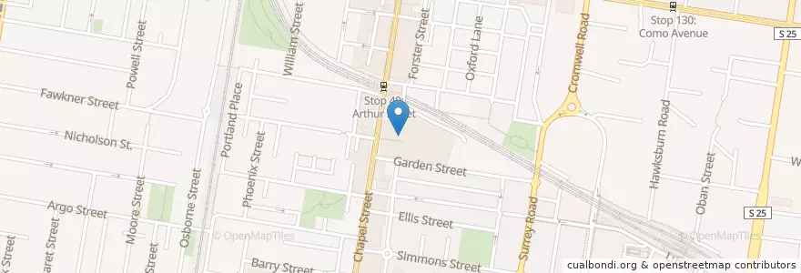 Mapa de ubicacion de Nando's en Австралия, Виктория, City Of Stonnington.