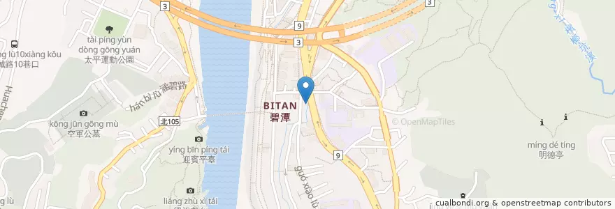 Mapa de ubicacion de 九發大腸蚵仔麵線 en تايوان, تايبيه الجديدة, 新店區.