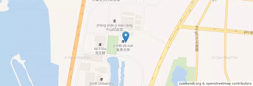 Mapa de ubicacion de 嘉庚图书馆 en Cina, Fujian, Distretto Di Jimei.