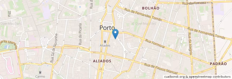 Mapa de ubicacion de Aquário Marisqueira en Portugal, Nord, Área Metropolitana Do Porto, Porto, Porto, Cedofeita, Santo Ildefonso, Sé, Miragaia, São Nicolau E Vitória.