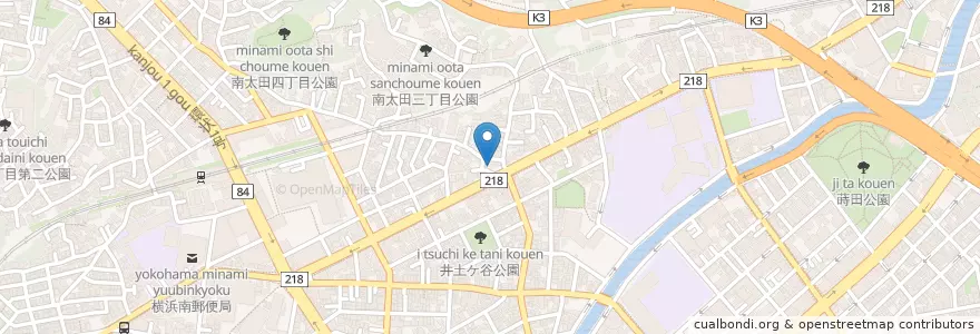 Mapa de ubicacion de ふじしろ歯科 en Japón, Prefectura De Kanagawa, Yokohama, Barrio Minami.